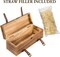 Wooden Wine and Whiskey Gift Box – Rustic Brown Box with Locking Latch and Leather Straps, Ideal for Christmas, Weddings, Champagne, or Beer Gifts (14 × 5 × 5 Inches)